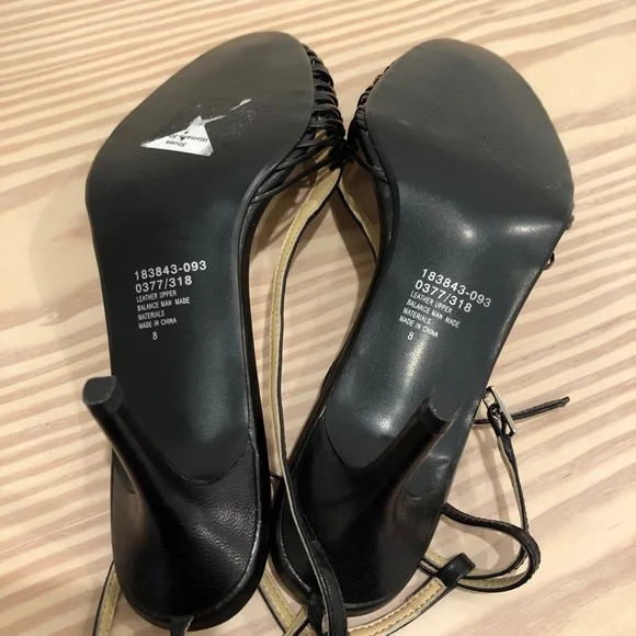 Colin Stuart Leather ankle strappy heel black 8 - Picture 9 of 13